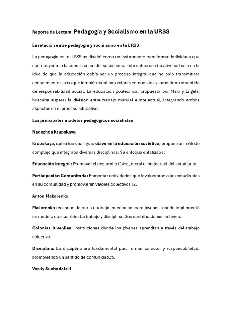 Historia de La Edu | PDF | Socialismo | Plan de estudios