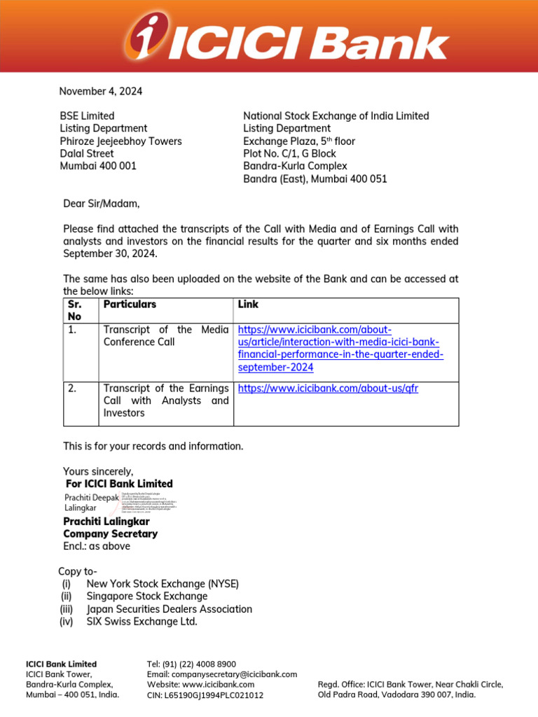 ICICI Bank Q2 2025 Financial Results Summary | PDF | Banks | Securities ...
