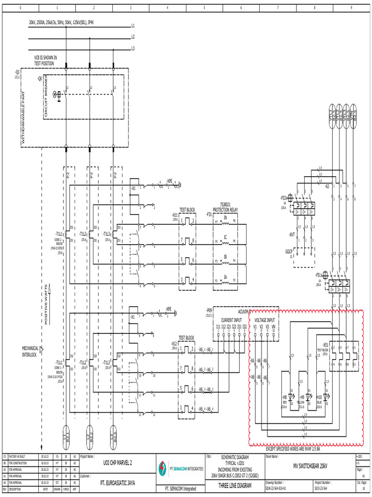 JZ01 INCOMING FROM EXISTING 20kV SWGR BUS C.CB52 GT 2 (52GB2) - 1 | PDF ...