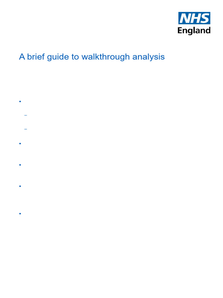 Guide to Walkthrough Analysis Methods | PDF | Usability | Information