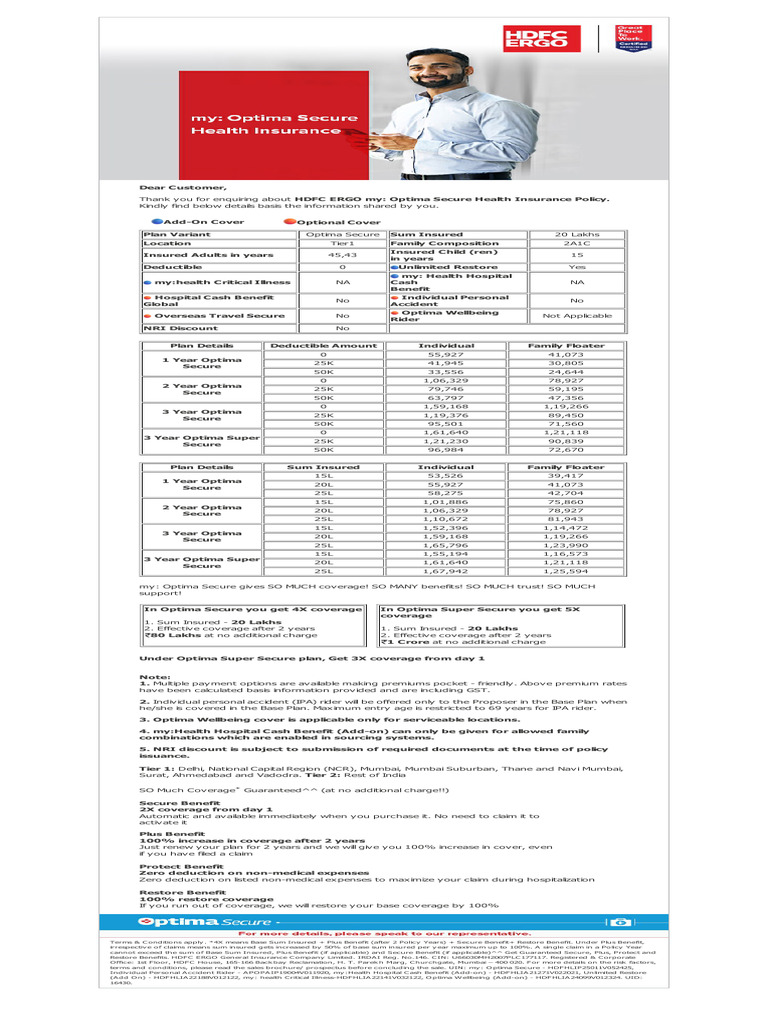 Optima Secure Health Insurance Overview | PDF | Insurance | Business Law