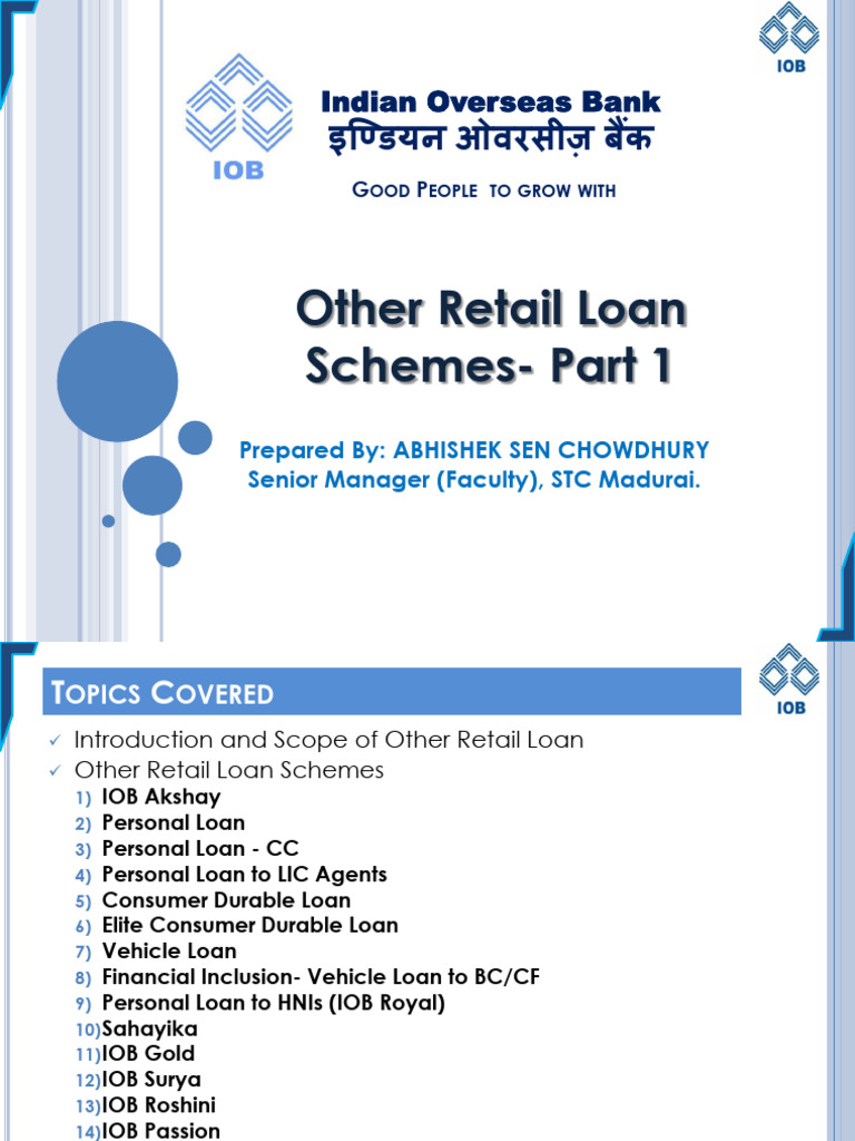 Other Retail Loan Schemes | PDF | Loans | Interest