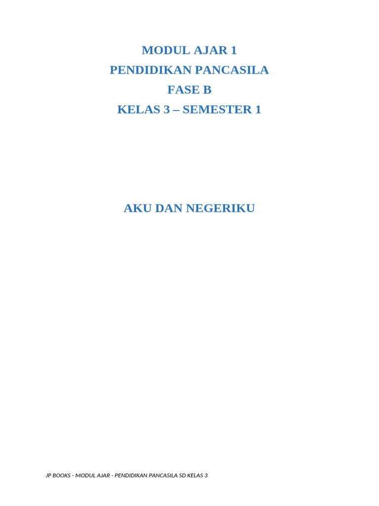 Modul Ajar Pendidikan Pancasila KLS 3 Bab 1 | PDF