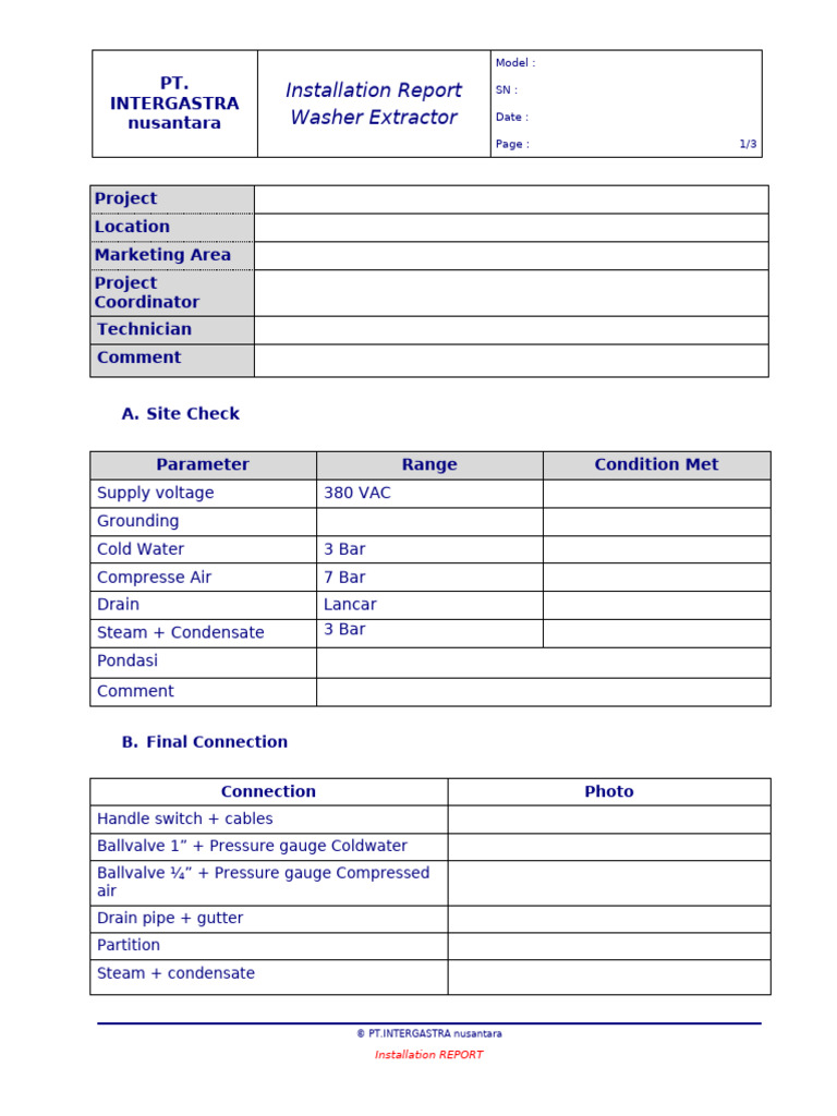 Washer Extractor Installation Guide | PDF | Building Engineering ...