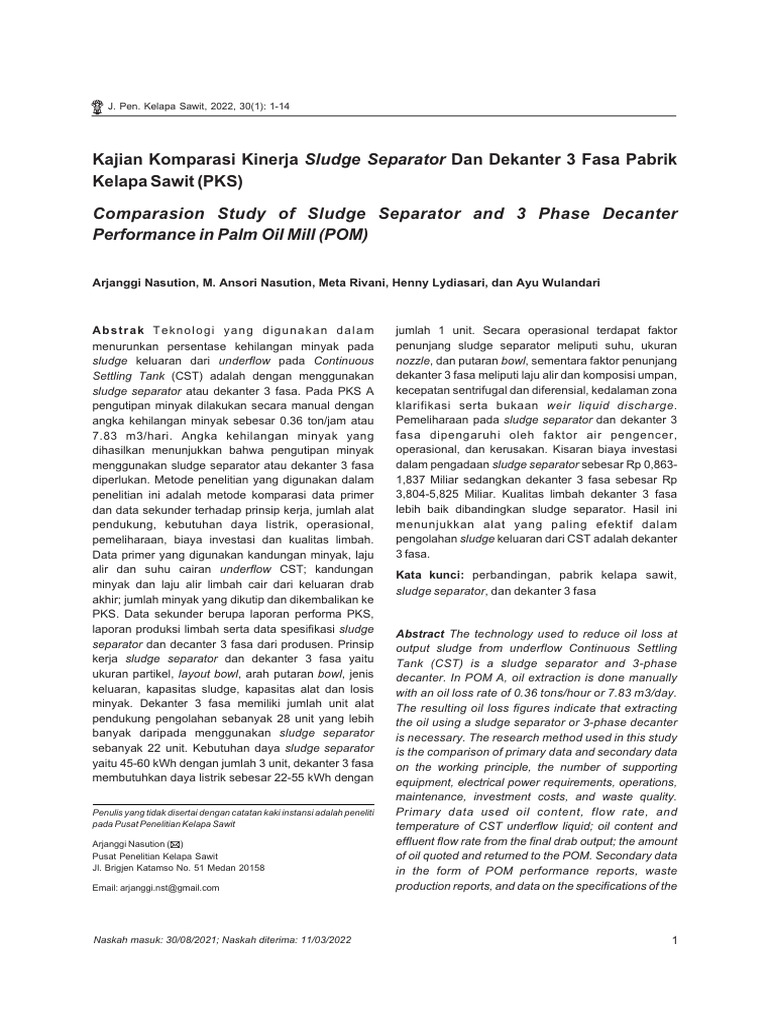 Penyebab Underflow CST Tinggi pada PKS | PDF