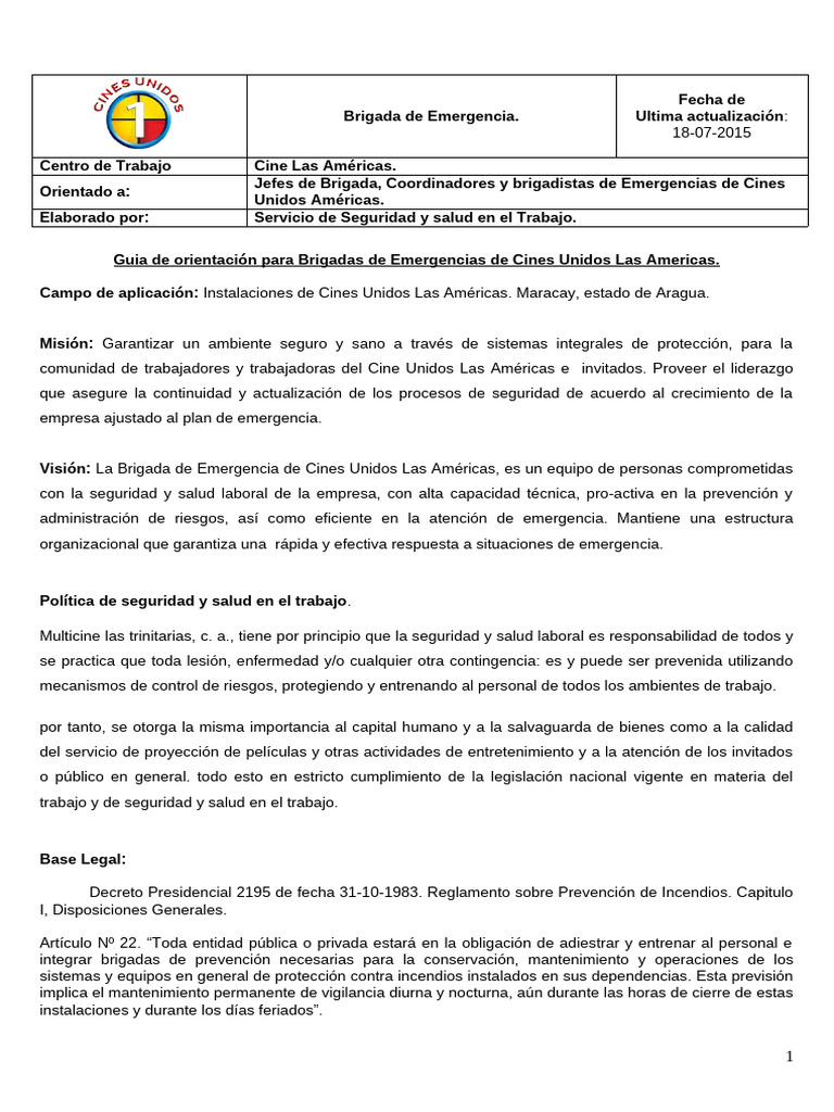 Brigada de Emergencia Ofi | PDF | Seguridad y salud ocupacional | Valores
