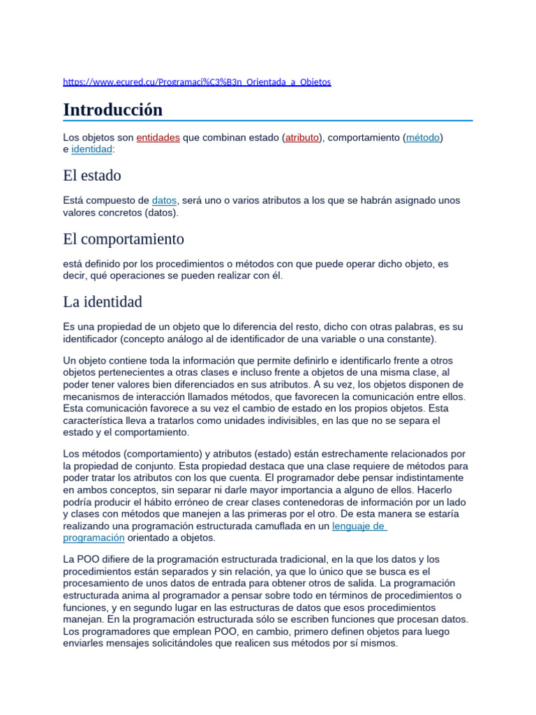 Conceptos - 1 | PDF | Programación orientada a objetos | Objeto ...