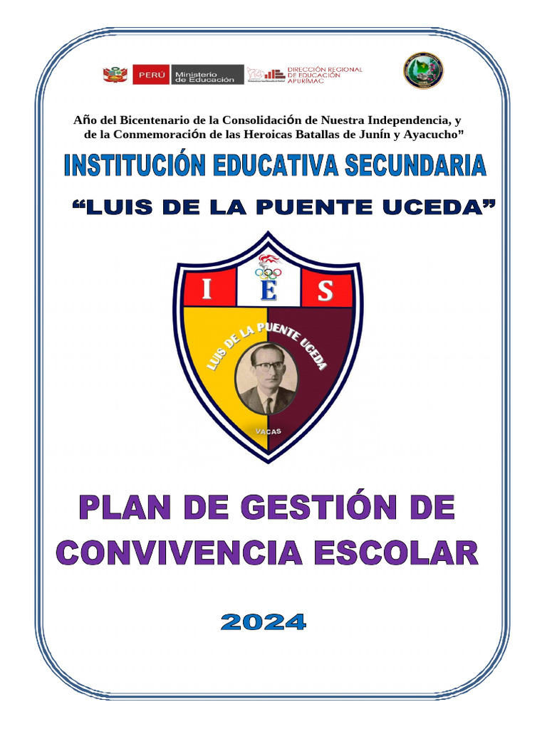 Plan de Gestión para la Convivencia Escolar | PDF | Maestros | Aprendizaje