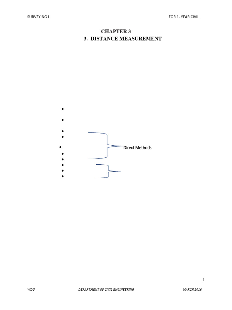Chapter 3 Distance Measurement - Edited | PDF | Surveying | Distance