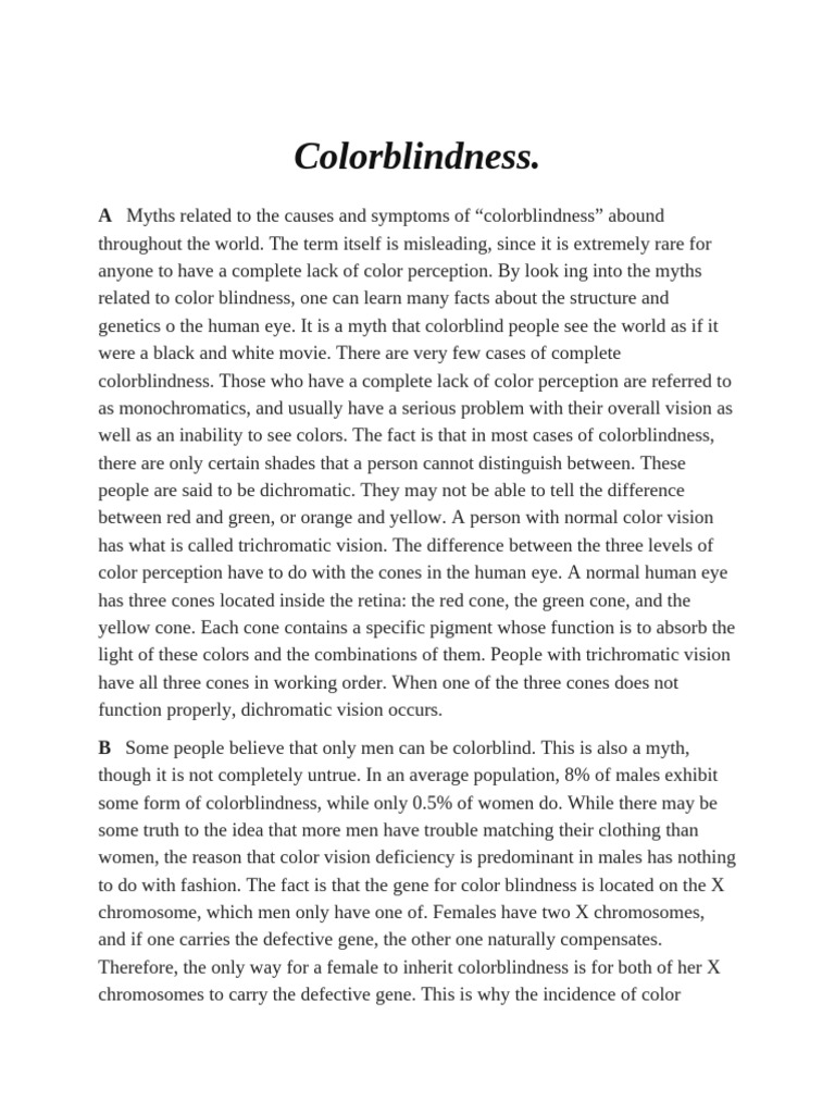 Colorblindness | PDF | Color