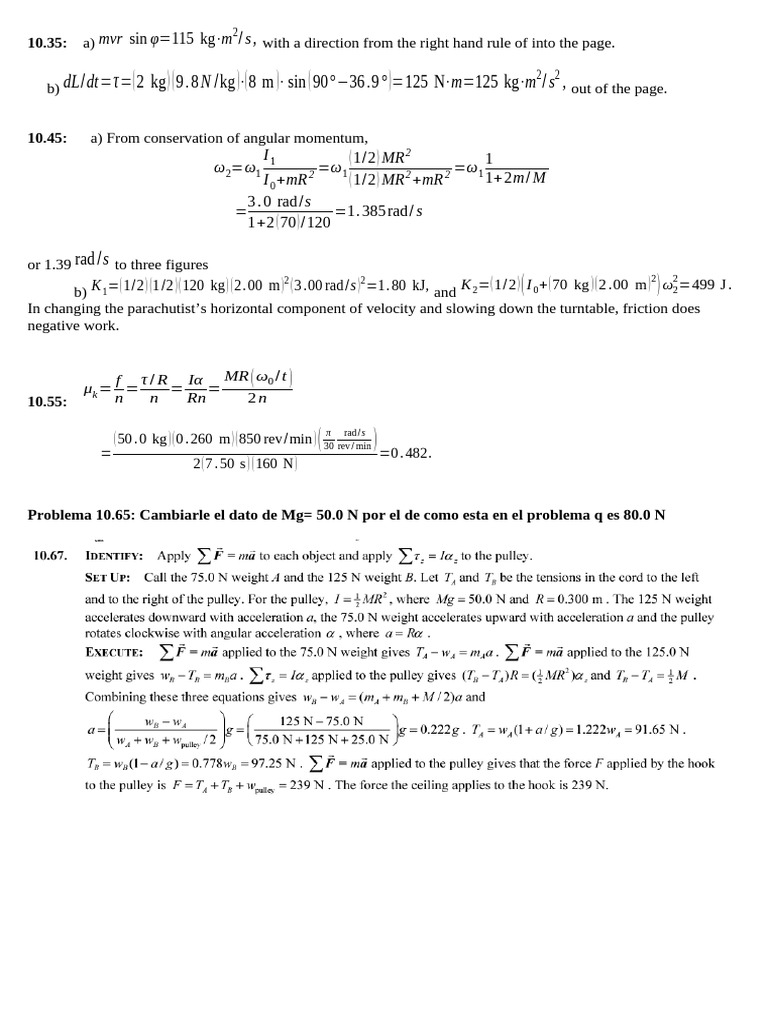 Angular Momentum and Kinematics Problems | PDF | Physical Quantities ...