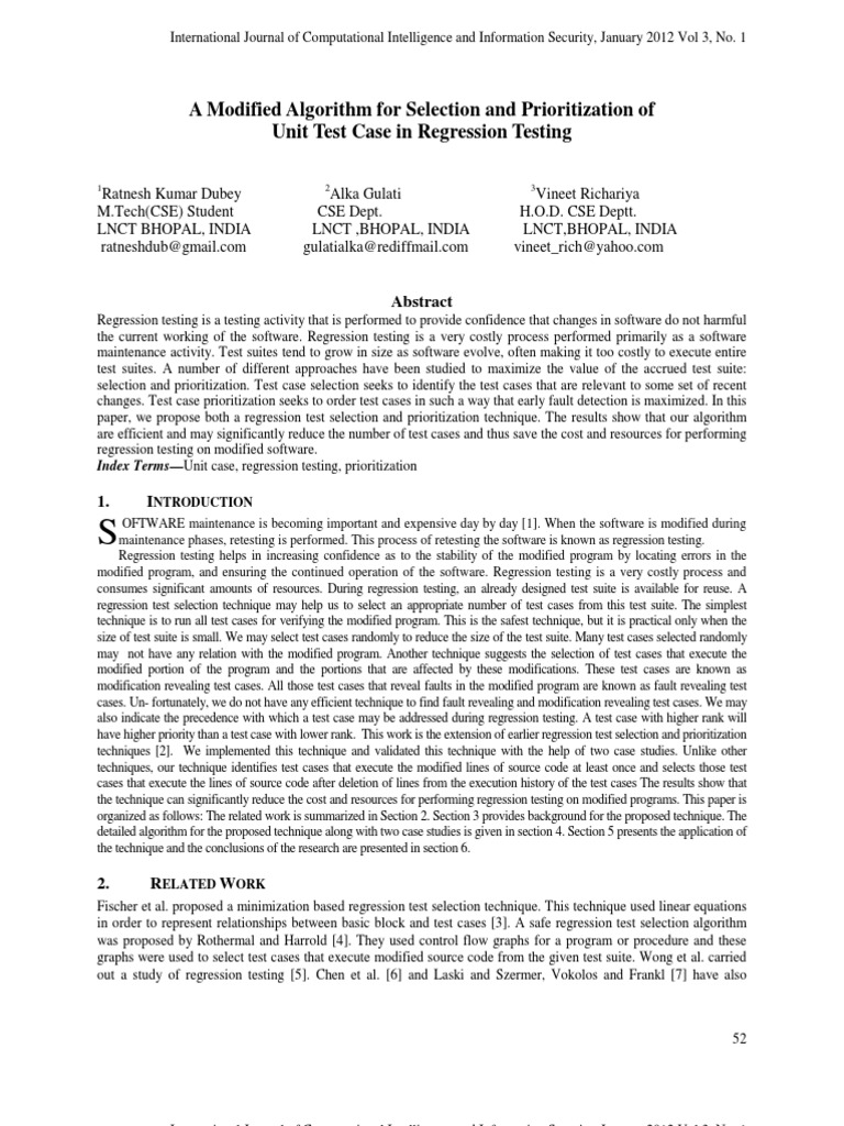 Regression Test Case Optimization | PDF | Regression Analysis ...