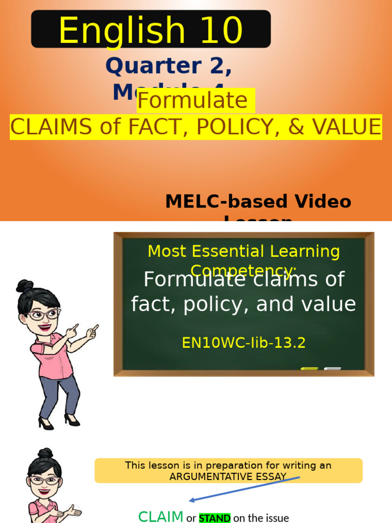 Q2 Module 4 Claims of Facts Policy and Value | PDF | Evidence | Cognition
