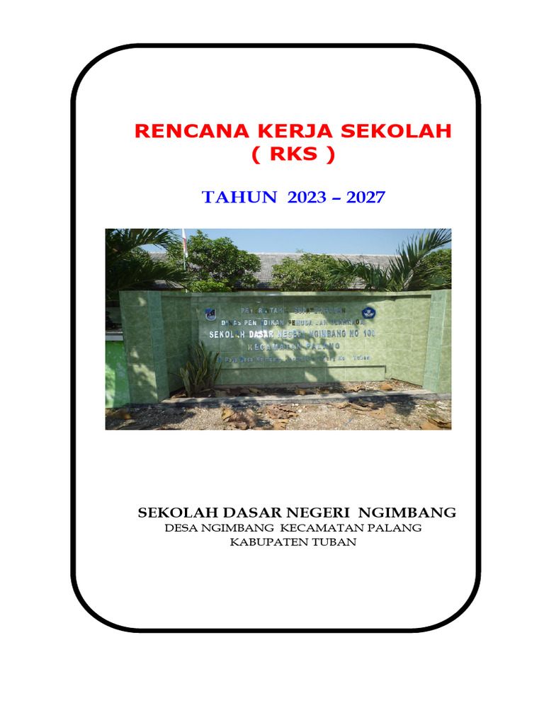 Rencana Kerja Sekolah SDN Ngimbang 2023-2027 | PDF