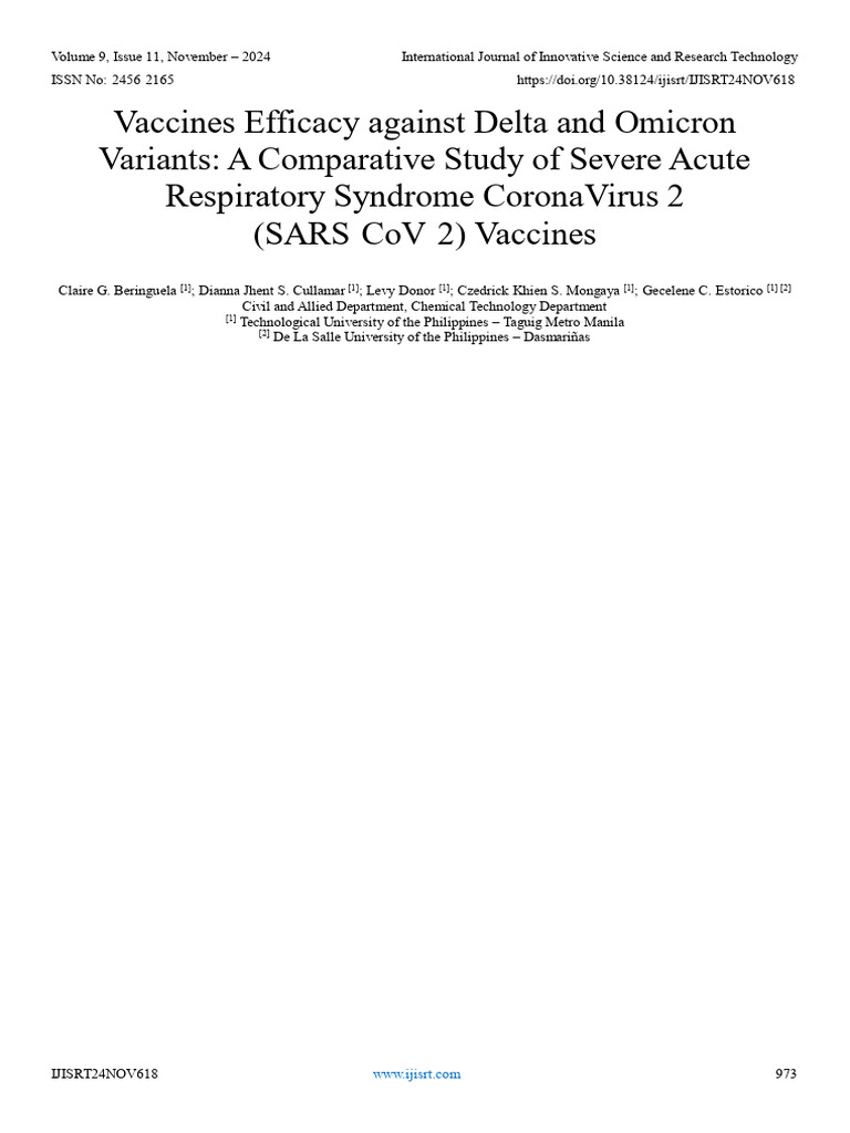 Vaccines Efficacy Against Delta and Omicron Variants: A Comparative ...