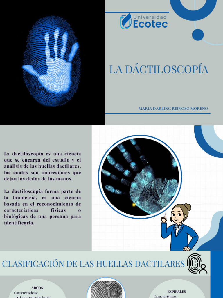 Presentacion de La Dactilos | PDF | Huella dactilar | Ciencias de la ...