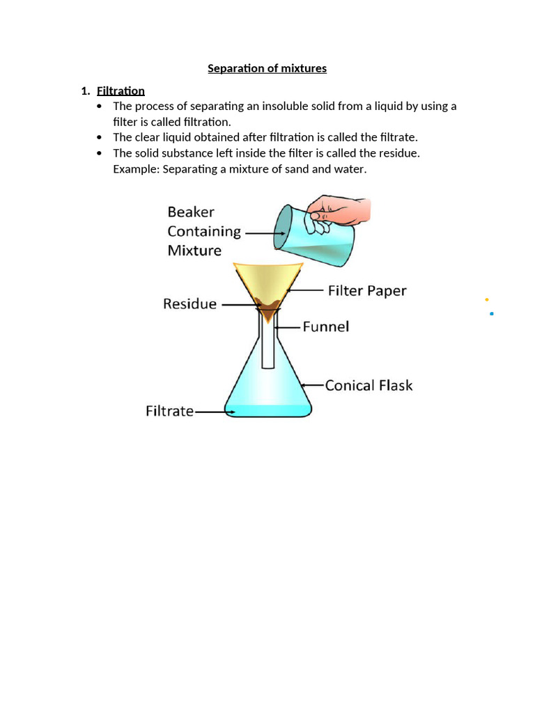 Methods for Separating Mixtures | PDF