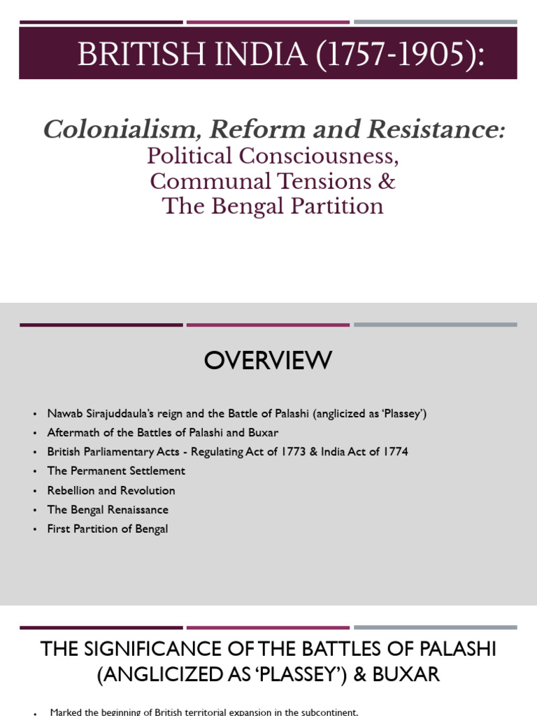 Colonial India: Struggle & Reform | PDF | British Raj | Bengal