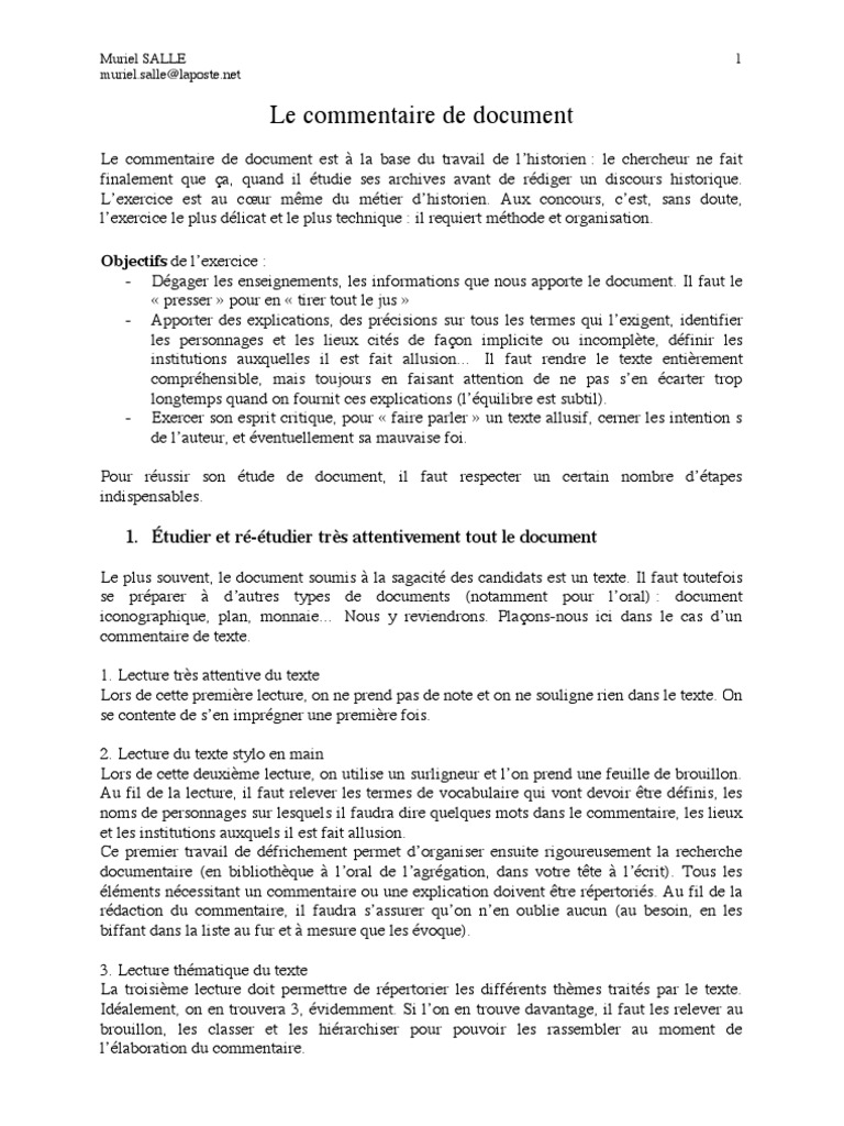 Le commentaire de document en histoire  Dictionnaire  Historien
