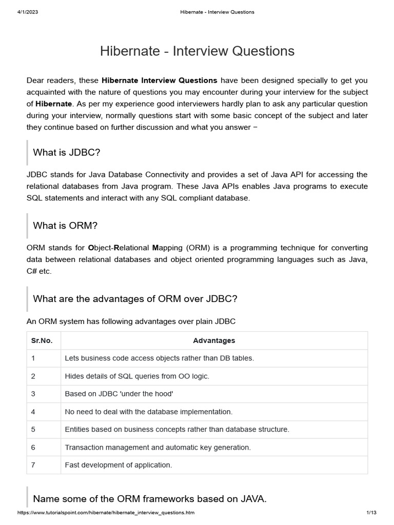 Hibernate Database Configuration Overview | PDF | Databases ...