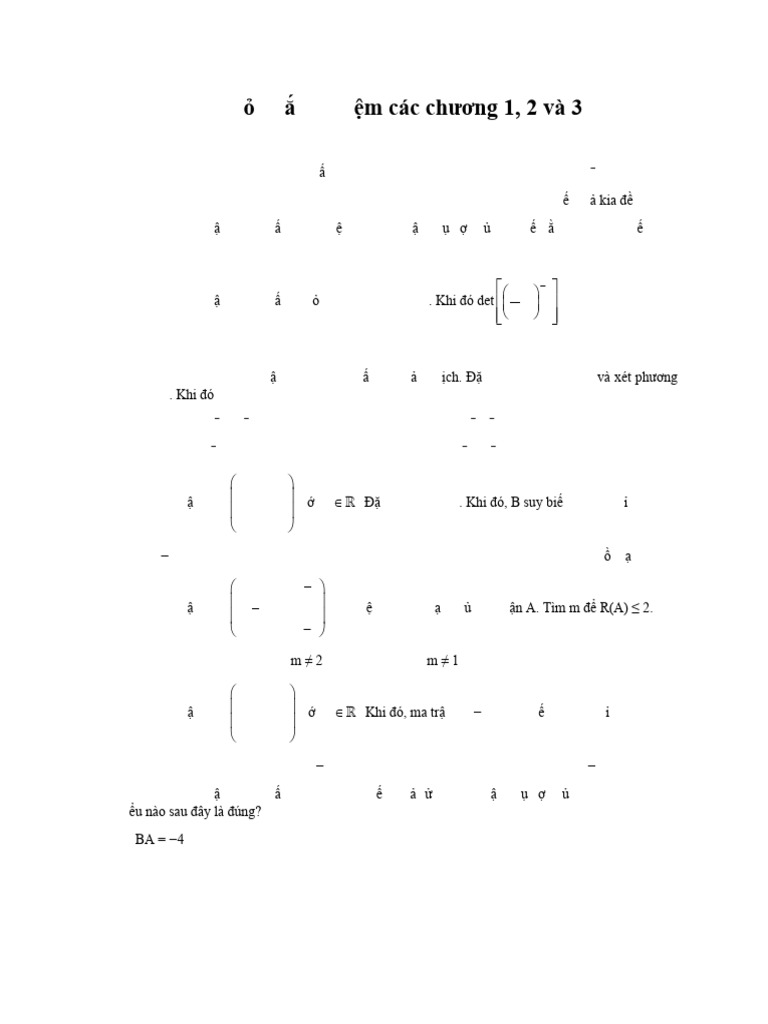 Câu Hỏi Trắc Nghiệm Các Chương 1-2-3 (12-10-2024) | PDF