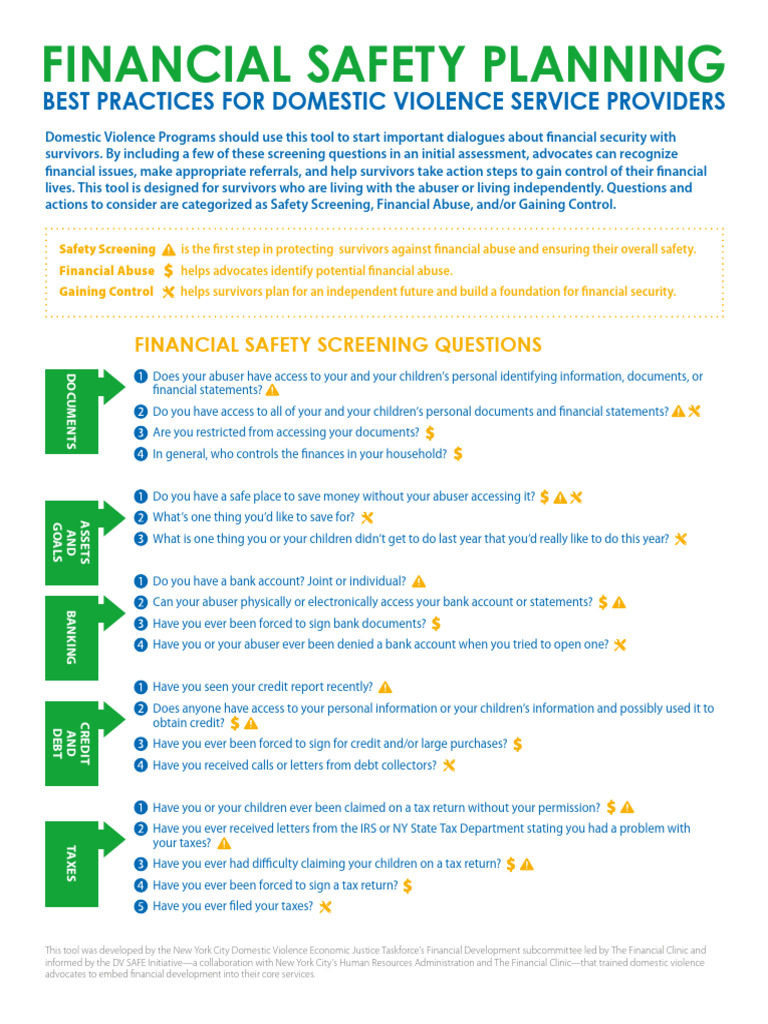 Financial Safety Planning for DV Survivors | PDF | Internal Revenue ...