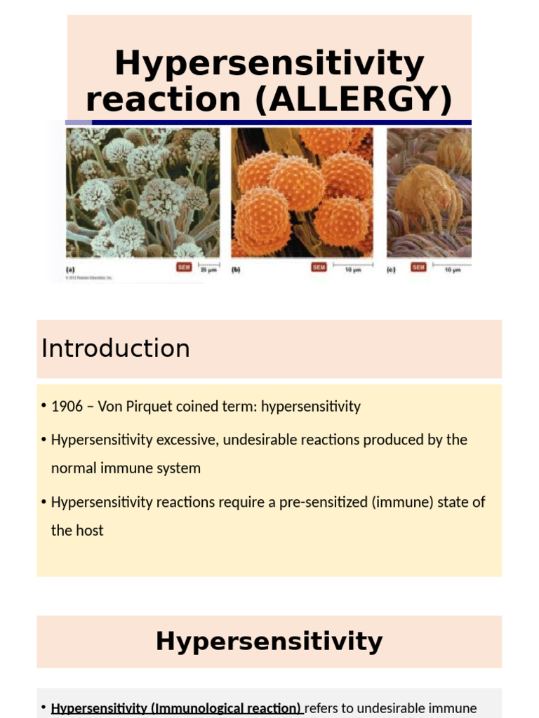 Understanding Hypersensitivity Reactions | PDF | Allergy | Allergen
