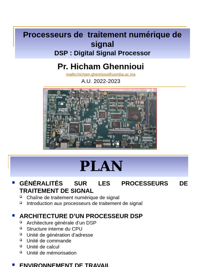 Introduction aux Processeurs DSP | PDF | Processeur de signal numérique ...