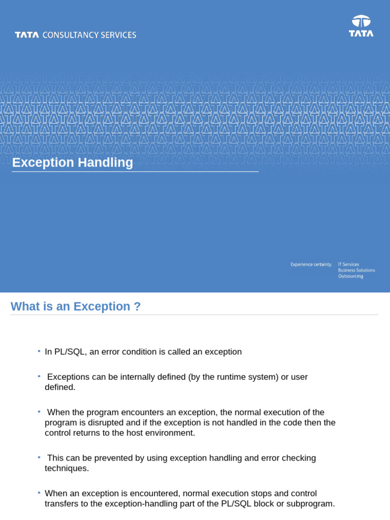 4exception Handling | PDF | Pl/Sql | Computer Science