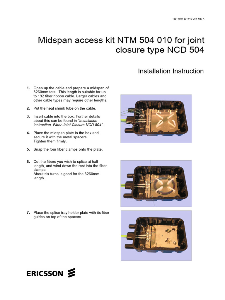 Midspan Access Kit NTM 504 Installation Guide | PDF