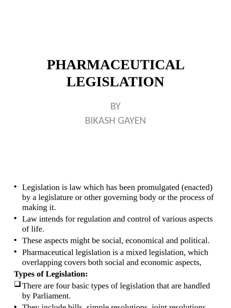 Pharmaceutical Legislation | PDF | Health Care | Public Health
