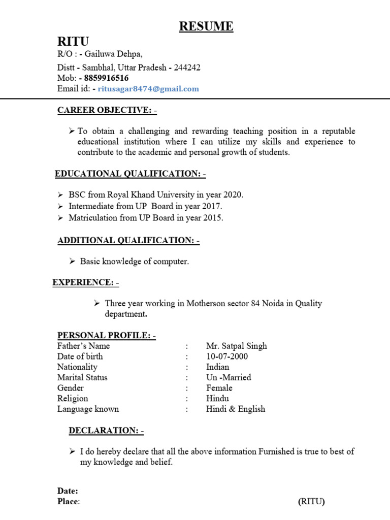 Ritu Resumeee | PDF