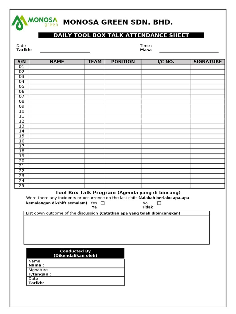 Toolbox Form MG | PDF