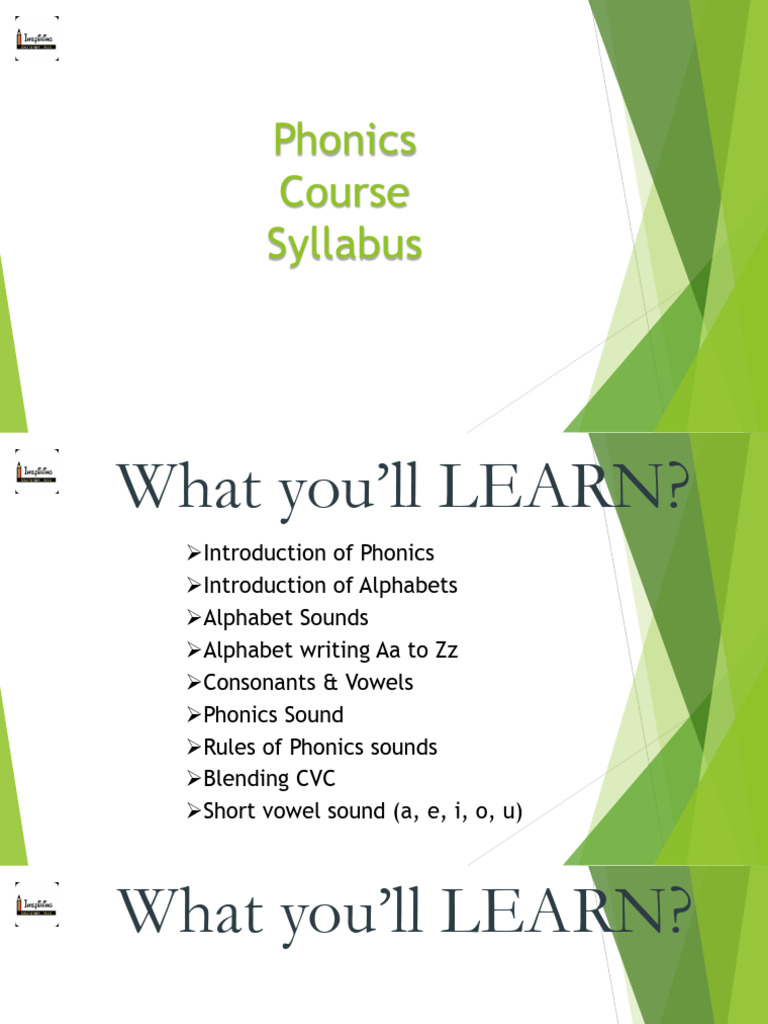 01 Phonics Syllabus | PDF