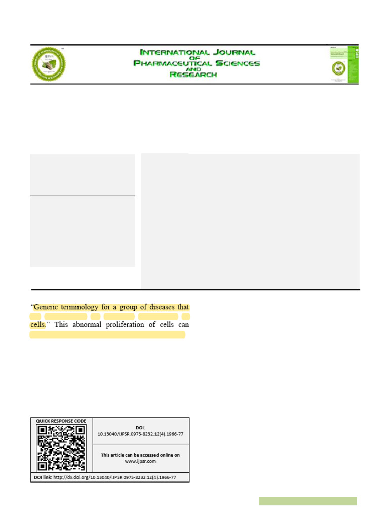Screening Models For Anticancer Drugs | PDF | Biotechnology | Medical ...