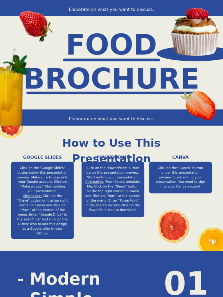 Modern Food Brochure | PDF | Menu | Cakes