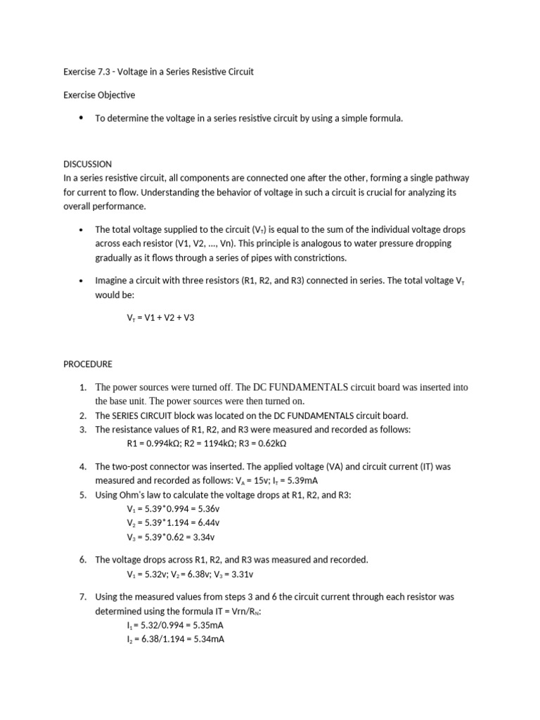 Exercise 7.3 | PDF | Electrical Network | Electrical Resistance And ...