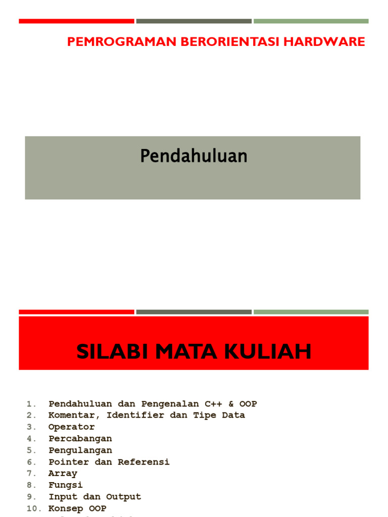 Silabus Pemrograman C++ dan OOP | PDF