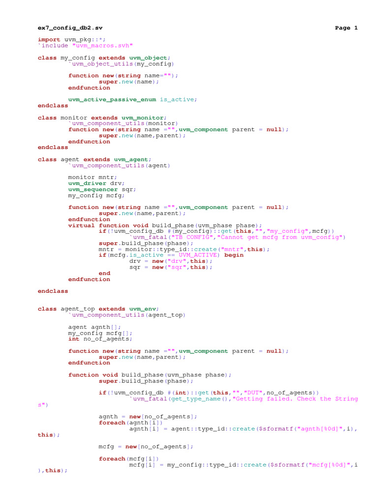 UVM Configuration Database Example | PDF | Computer Programming ...