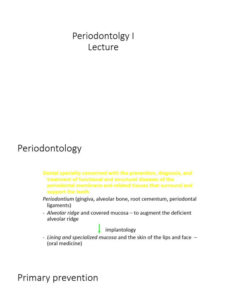 Overview of Periodontology Topics | PDF | Periodontology | Human Tooth