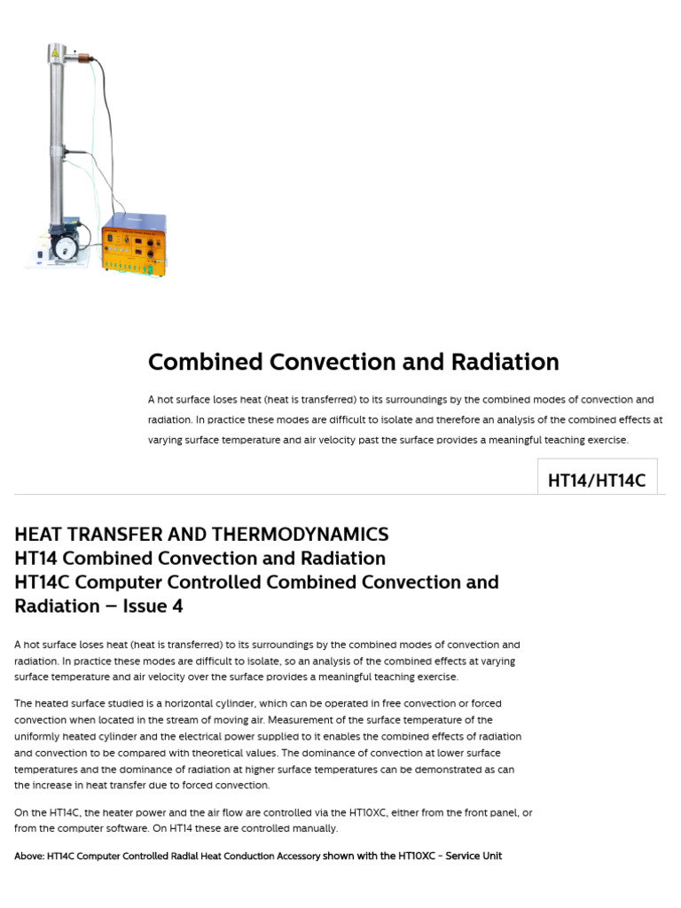 HT14 - HT14C - Combined Convection and Radiation | PDF | Convection | Heat