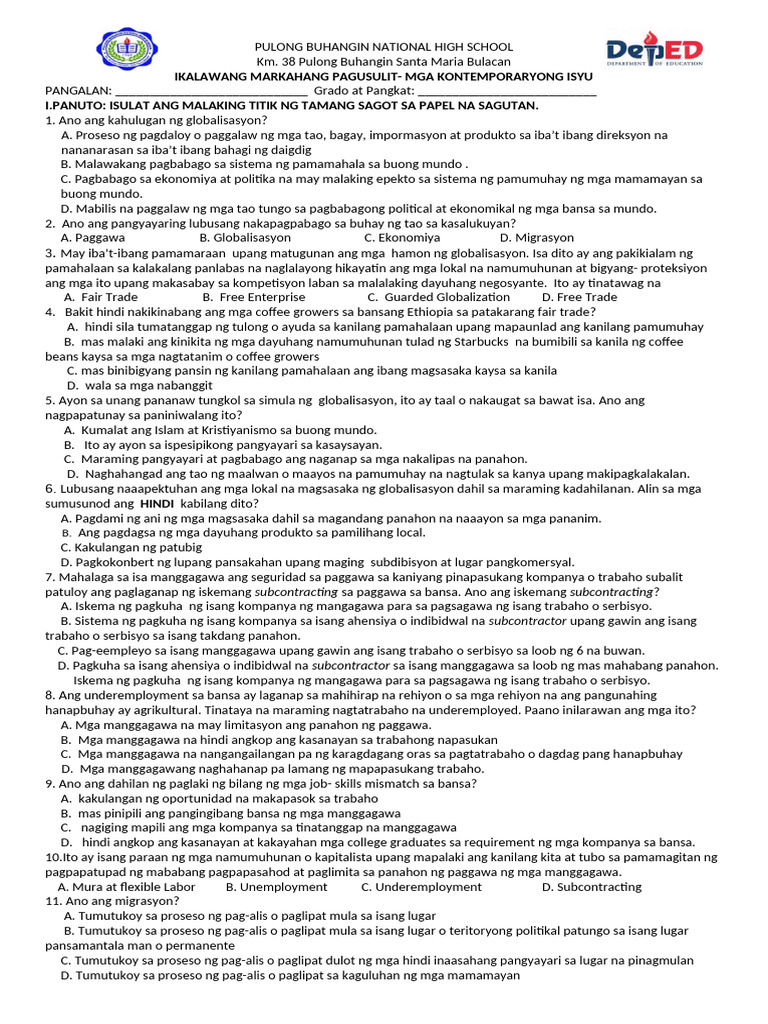 Secondquarterexam20242025 PDF