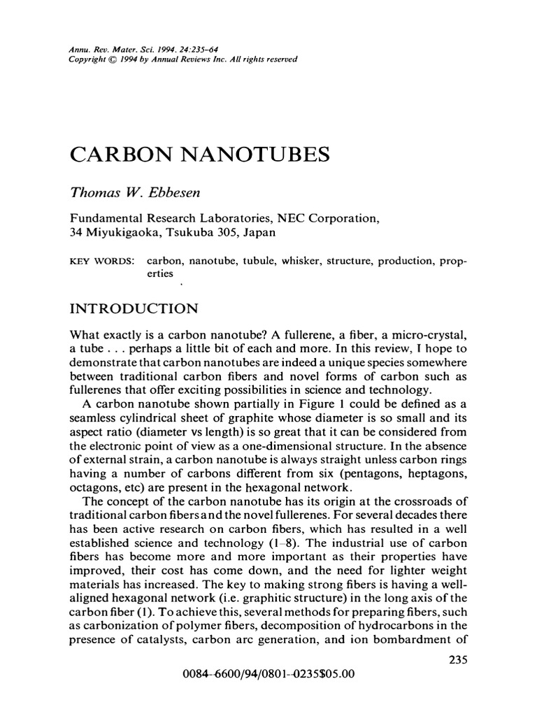 Carbon Nanotubes Anurag-2 | PDF | Carbon Nanotube | Fullerene