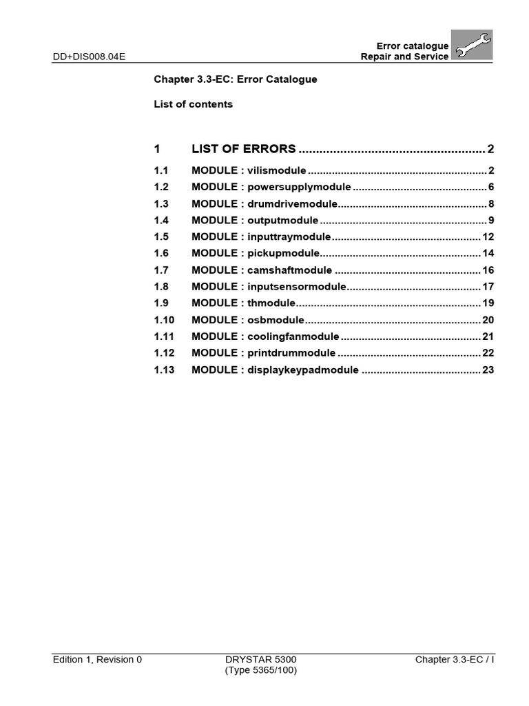 5365 - Error - Catalogue - e (5300 Drystar) | PDF | Computing ...