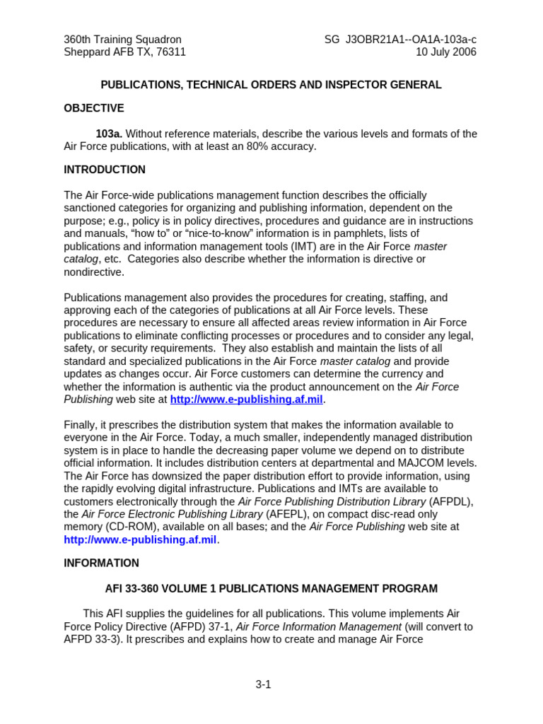Air Force Publications Management Guide | PDF | Records Management ...