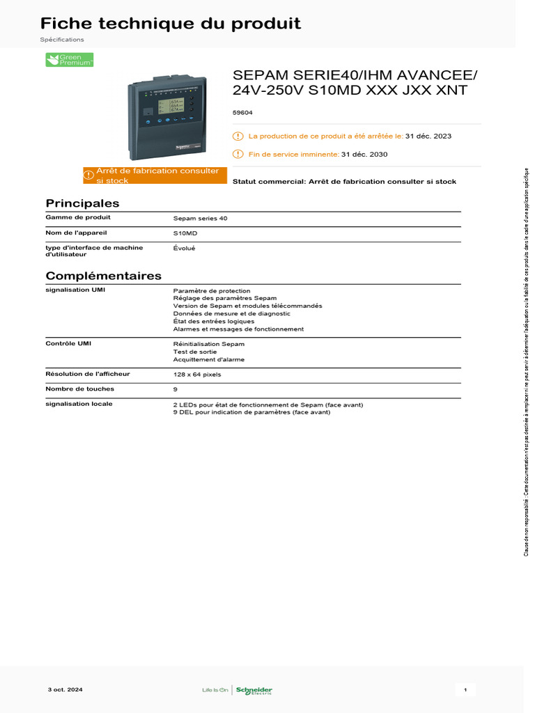Schneider Electric - Sepam-Series-40 - 59604 | PDF