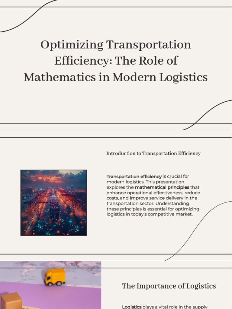 Slidesgo Optimizing Transportation Efficiency The Role of Mathematics ...
