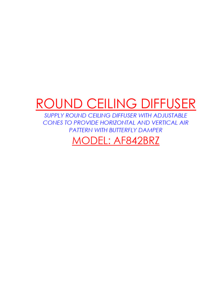 Round Ceiling Diffuser with Adjustable Cones | PDF
