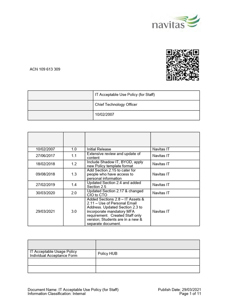 IT Acceptable Use Policy for Staff | PDF | Password | Computer Security