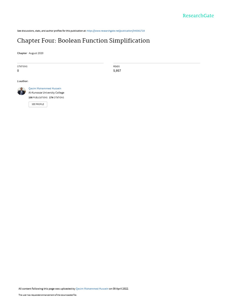 Boolean Function Simplification Techniques | PDF | Integrated Circuit ...